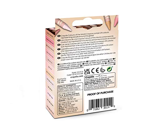 CRAYOLA Colours of the World Wax Colouring Crayons - Assorted Colours (Pack of 24) | Colou - Image 3