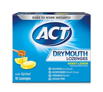 ACT Dry Mouth Lozenges With Xylitol, Sugar Free Honey-Lemon, 18 Count