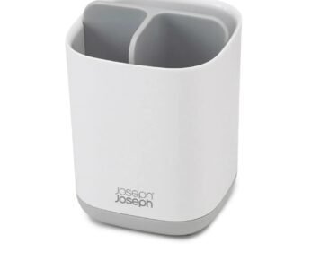 Joseph Joseph Easy-Store – Compact Toothbrush Holder Caddy Bathroom Storage , Grey/White,