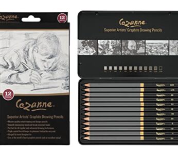 Cezanne Graphite Artist Drawing Pencil Set of 12 Professional Quality for Sketching & Shad