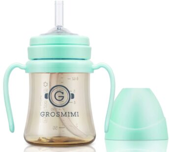 GROSMIMI Spill Proof no Spill Magic Sippy Cup with Straw with Handle for Baby and Toddlers