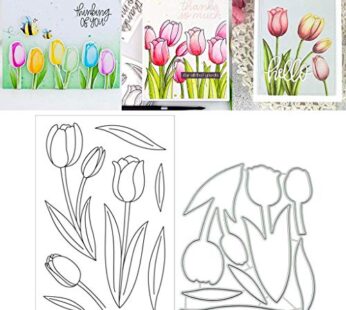Tulip Silicone Clear Stamp and Die Sets for Card Making, DIY Embossing Photo Album Decorat