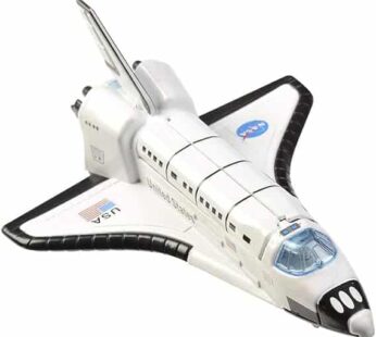 Playmaker Toys NASA Die Cast 6″ USA Space Shuttle with Pullback Action, Light and Sound