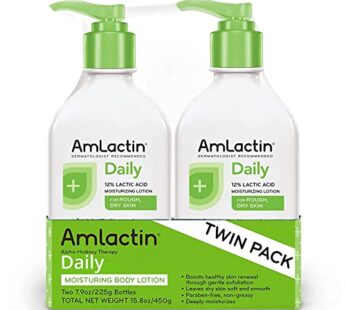 AmLactin Daily Moisturizing Lotion for Dry Skin 7.9 oz Pump Bottles (Twin Pack) 2-in-1