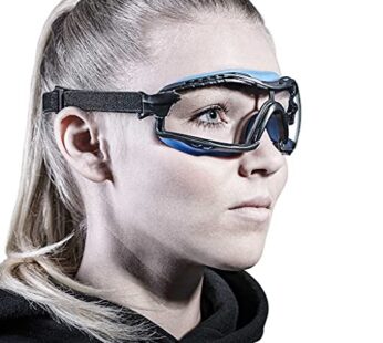 SolidWork Safety Goggles Clear Lens Anti Fog with Adjustable Elastic Headband. Protective