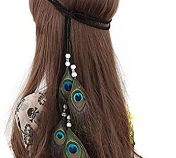 Fodattm Women Lady Hippie Peacock Feather Headband Headwear Bohemian Tassels Hairband Hair