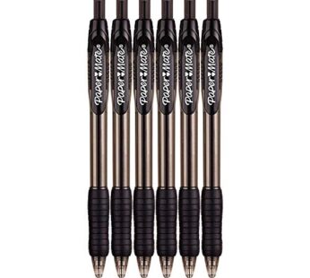Paper Mate Profile Retractable Ballpoint Pens, 1.4mm, Bold Point, 6-Count (Black)