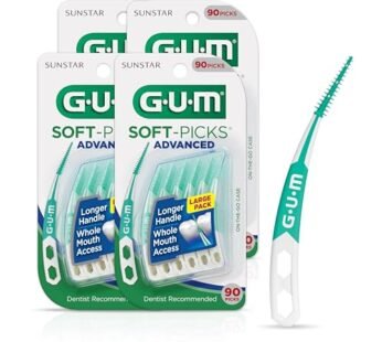 GUM Soft-Picks Advanced, Easy to Use Dental Picks for Teeth Cleaning and Gum Health, Dispo