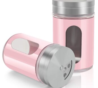 Accmor 2pcs Salt and Pepper Shakers,Stainless Steel Shaker for Salt Powder Sugar Cinnamon