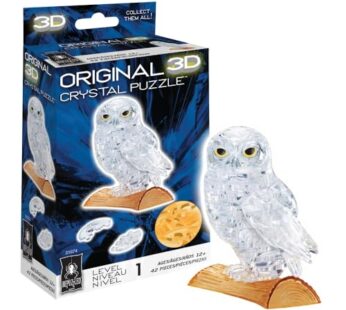 BePuzzled | Owl Original 3D Crystal Puzzle, Ages 12 and Up, Owl, Clear