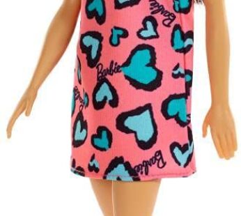 Barbie , Brunette, Wearing Pink and Blue Heart-Print Dress and Platform Sneakers, for 3 to