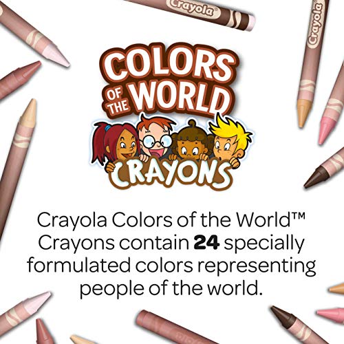 CRAYOLA Colours of the World Wax Colouring Crayons - Assorted Colours (Pack of 24) | Colou - Image 7