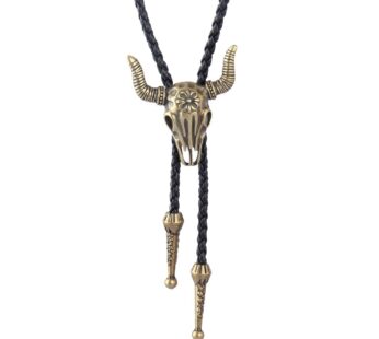 Skull Bolo Tie Cowboy Necktie Wedding Tie American Western Tie Leather Necktie Mens Bolo T