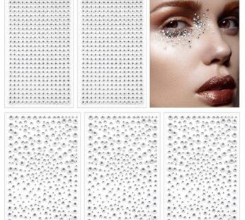 OUTUXED 1725pcs Face Gems Rhinestones Stickers, Self Adhesive Face Jewels Stickers, 3/4/5/