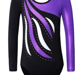 Leotards for Girls Gymnastics Toddler Shiny Diamond Metallic Athletic Bodysuit B183_BlackP