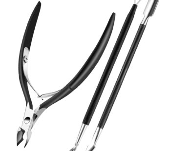 Cuticle Trimmer Cuticle Remover with Cuticle Pusher, XUNXMAS Professional Stainless Steel