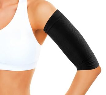 HEALLILY 1 Pair Black Slimming Arm Sleeves Elastic Compression Arm Shapers for Women Weigh