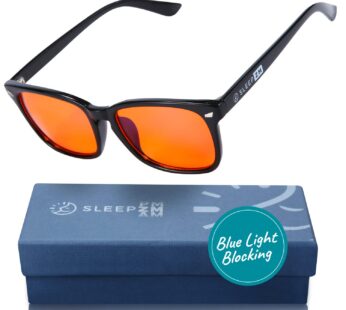 Sleep ZM 99.9% Orange Blue Light Blocking Glasses for Computer, TV, Gaming Use Improve Sle