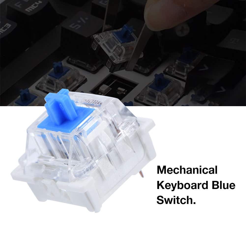 Yosoo- 10 PCs Mechanical Keyboard Switch Plate Mounted Blue Switch for RGB Series - Image 3