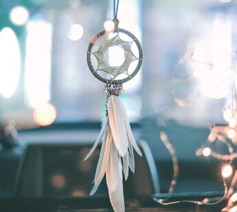 Alynsehom Dream Catcher Car Interior Rearview Mirror Hanging Decor Handmade Grids Nature F
