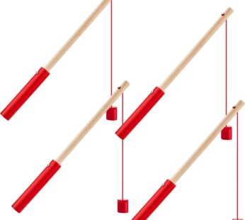 Sumind 4 Pieces Wooden Magnetic Fishing Poles Magnet Fishing Rods Magnetic Fishing for Poo