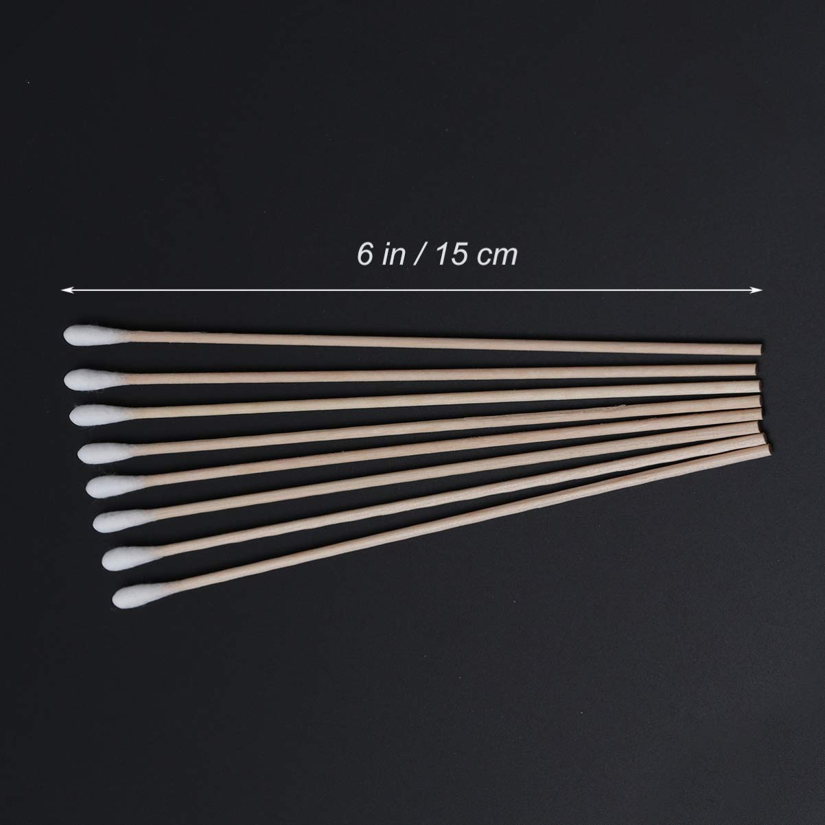 Cotton Swabs 100Pcs Long Wood Handle Medical Swabs Ear Cleaning Wound Care Cotton Buds Rou - Image 2