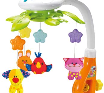 KiddoLab Baby Crib Mobile with Relaxing Music. Includes Ceiling Light Projector with Stars