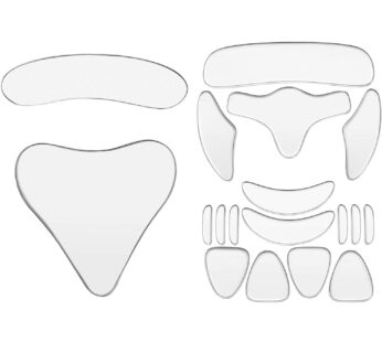 18 Pieces Reusable Facial Chest Neck Silicone Pad Set, 16 Pieces Forehead Wrinkle Patches,