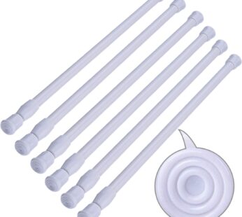 SIQUK 6 Pack Cupboard Bars Adjustable Spring Tension Rods White Refrigerator Bar Extendabl