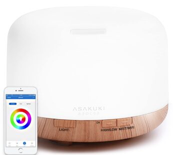 ASAKUKI Smart Wi-Fi Essential Oil Diffuser, App and Voice Control Compatible with Alexa, 5