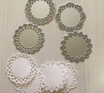 Metal Die Cuts Set Include 4 Different Patterns Round Lace Flower Border Cutting Dies Cut