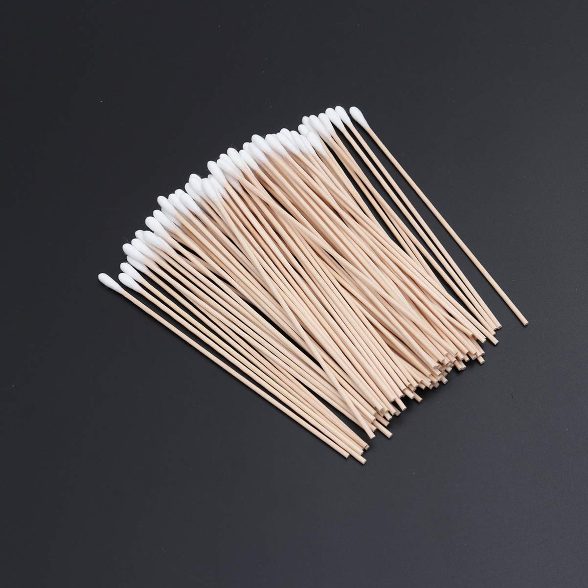 Cotton Swabs 100Pcs Long Wood Handle Medical Swabs Ear Cleaning Wound Care Cotton Buds Rou - Image 5