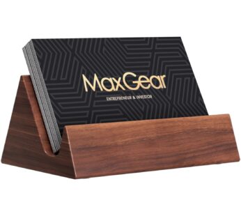 MaxGear Wood Business Card Holder for Desk Business Card Holder Stand Wooden Business Card