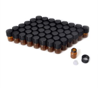 Enslz Mini Essential Oil Bottles Empty Sample bottle 1ml(1/4 dram) 2ml (5/8 dram) Amber Gl