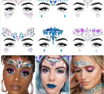 iMethod Face Jewels – Face Gems, Mermaid Face Jewels Stick On, Rave Accessories for Festiv