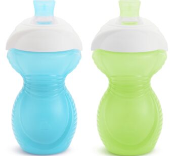 Munchkin  Click Lock  Bite Proof Sippy Cup, 9 Ounce,2 Count (Pack of 1), Blue/Green
