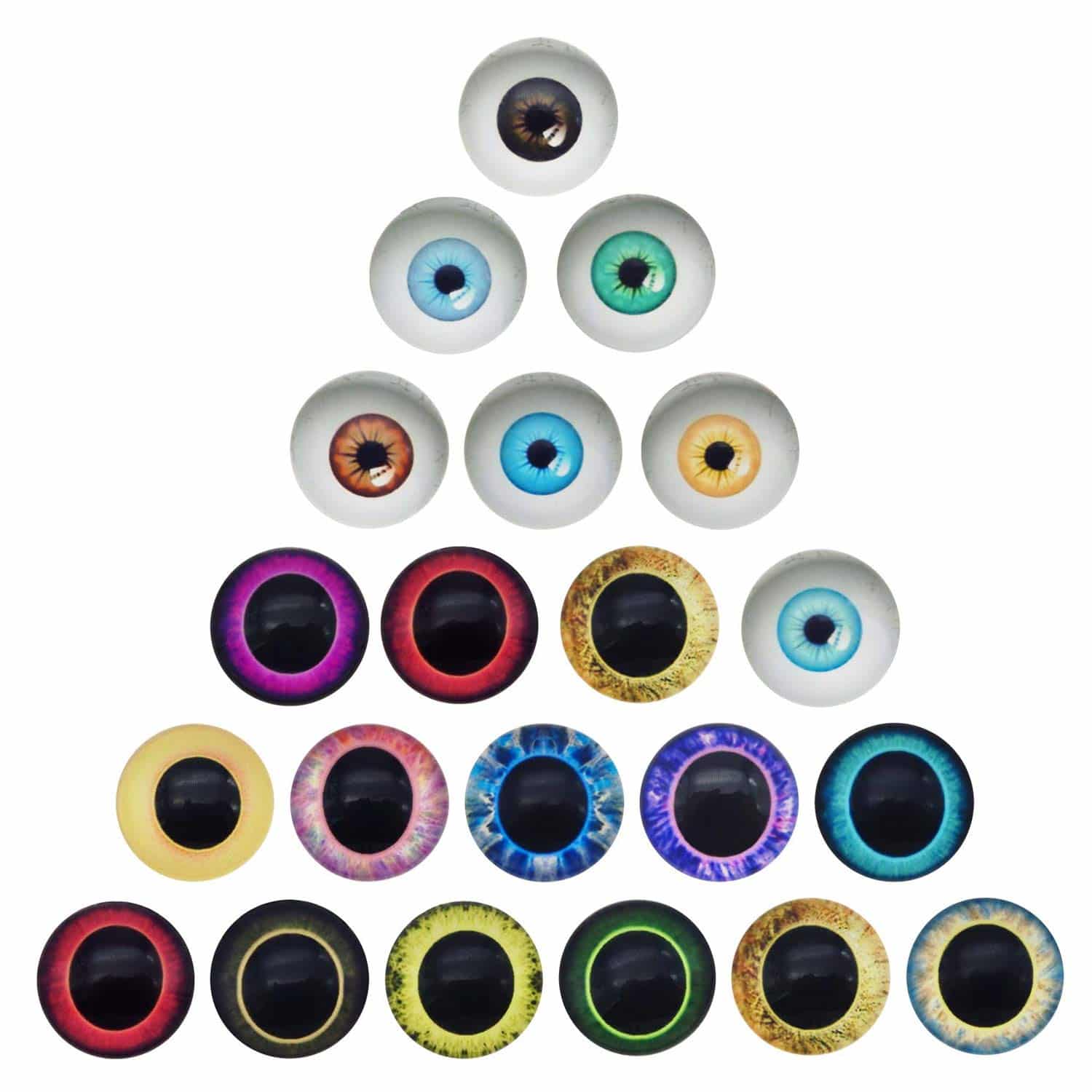 30 Pairs 12mm Owl Bird Human Pupil Glass Eyes Realistic Pair for Clay Dolls Sculptures Cra - Image 2