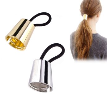 2PCS Circle Cuff Metal Hair Ties Hair Band Hair Rope Accessories Metal Elastic Hair Clips