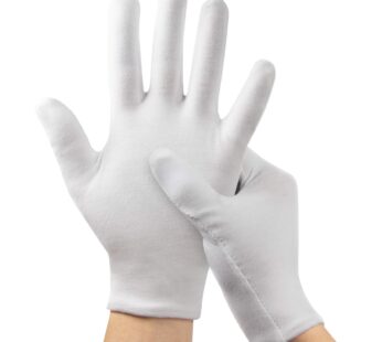 5Pairs(10Pcs) Moisturizing Gloves Overnight, Cotton Gloves for Dry Hands Eczema,White Cott