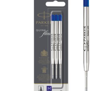 PARKER QUINKflow Ballpoint Pen Ink Refills, Medium Tip, Black, 3 Count