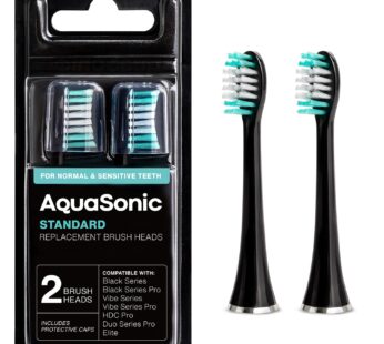 AquaSonic Standard Replacement Brush Heads | for Normal & Sensitive Teeth | Compatible wit