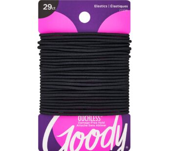 Goody Ouchless Womens Elastic Hair Tie – 29 Count, Black – 2MM for Fine to Medium Hair – P