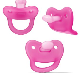 Smilo Newborn Baby Pacifier – 3 Pack of Orthodontic Pacifiers for Babies from 0-2 Months –