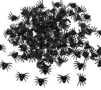 ALIMITOPIA 200pcs Fake Black Spider Realistic Imitation Bug for Halloween Prank Props(0.6″