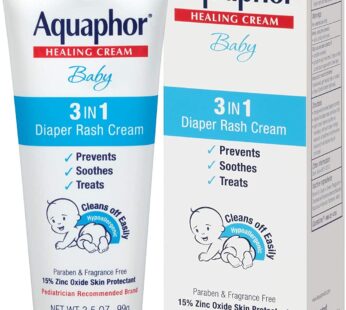 Aquaphor Baby Healing Cream 3 In 1 Diaper Rash 3.5 Ounce (100ml)
