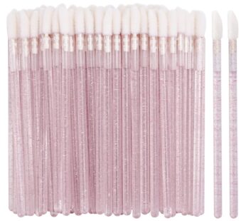 100 Disposable Lip Brushes, Lipstick Applicator, Lip Gloss Wands Pink Tbestmax