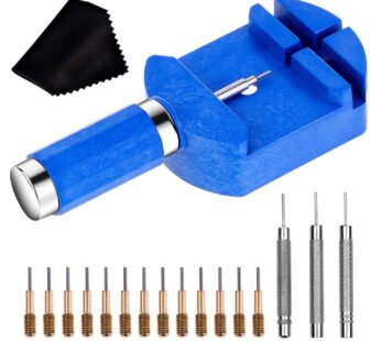cridoz Watch Link Removal Tool Kit, Watch Band Tool Chain Link Pin Remover with 12pcs Repl