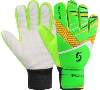 Sportout Kids Goalkeeper Gloves, Soccer Gloves with Double Wrist Protection and Non-Slip W