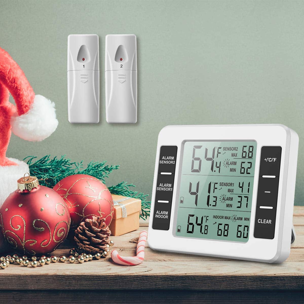 ORIA Refrigerator Thermometer, Wireless Digital Freezer Thermometer with 2 Wireless Sensor - Image 9