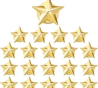Hicarer 20 Pieces 5 Point Star Badge Gold Lapel Pin for 4th of July Memorial Day Veterans